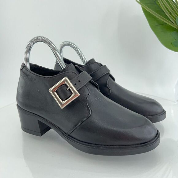 Naot Ankle Booties Women's 6 37 Black Leather Monk Strap Shoes Heels Comfort - Picture 2 of 14